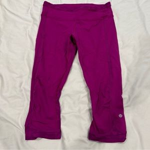 Lululemon Pace Perfect Magenta Crop Leggings 8